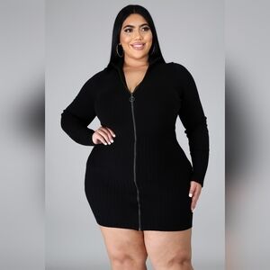 Plus size Black Sweater Dress